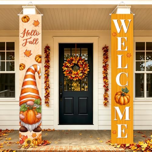 Fall Welcome Banner Porch Sign Hello Fall Banner Front Door Outdoor Decor - Image 6
