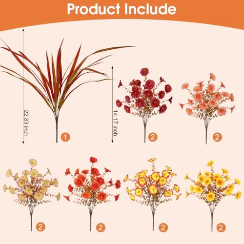 Artificial Fall Morning Glory Flowers for Outdoors with Orchid Leaf - Image 3