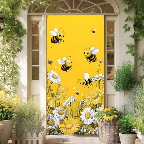Front Door Covers Decorative, Spring Flower Design Door Curtain 70.8 x 35.4 Inch for Porch Outdoor Indoor Home Decor (Colorful-233) - Image 7