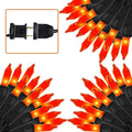 LJLNION 3 Pack Halloween Lights Outdoor, Each 29ft 150 Count Black Wire Incandescent Fairy Mini Lights, 120V UL Certified Clear Light String, Connectable for Patio Tree Party Home Decor, Orange by LJLNION