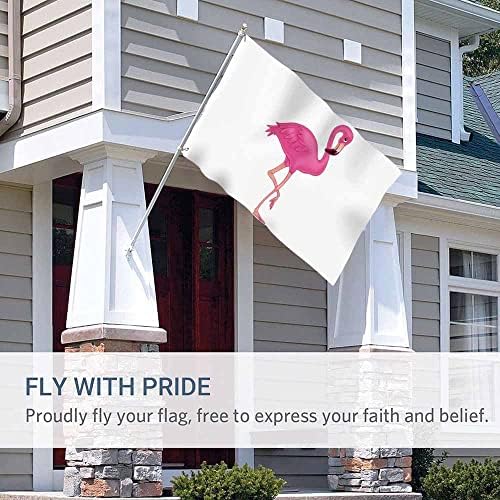 Yekiua Flamingo Flag 3X5 Ft Cute Pink African Exotic Bird Standing One Leg UV Protected Banner Outdoor Indoor Flag With Brass Grommets, Vivid Color - Image 5