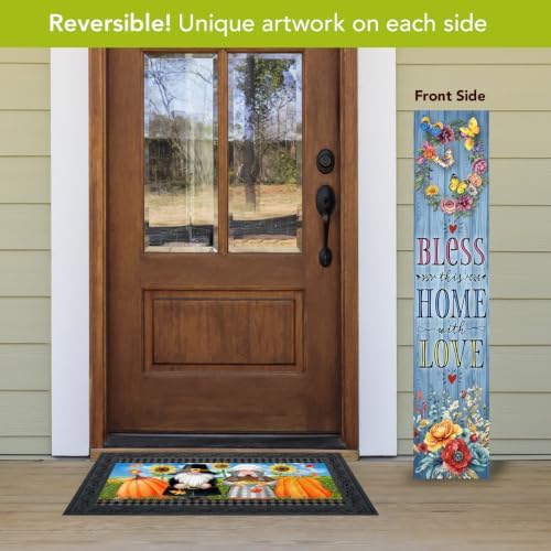 Briarwood Lane Spring Double Sided Reversible Pine Porch Leaner 47x9.5 Bless This Home For Spring Porch Leaner - Image 2