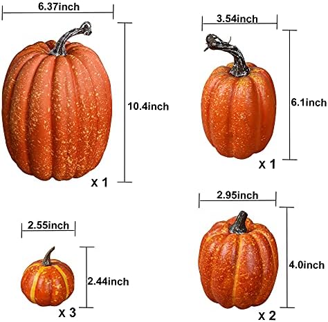DearHouse 7Pcs Thanksgiving Artificial Pumpkin Home Decoration Sets, Artificial Vegetables Pumpkin for Fall Halloween Home Decor - Image 5