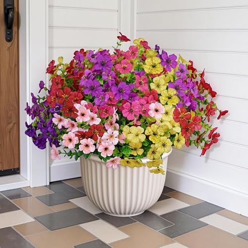 Artificial Flowers for Outdoors Fake Faux Flowers Plants Home Spring Decor - Image 3