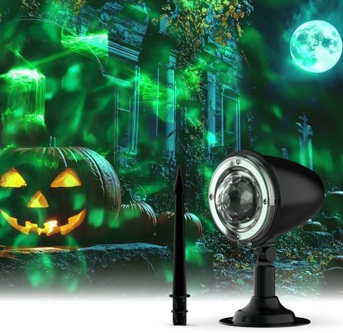 Halloween Laser Projector Lights,Syslux Outdoor Projector Light,21 Colors Ocean Ripple Projection with Remote Control for Christmas Thanksgiving Indoor Wedding Garden Party Holiday Decorations by GalaxyProjectorforBedroom