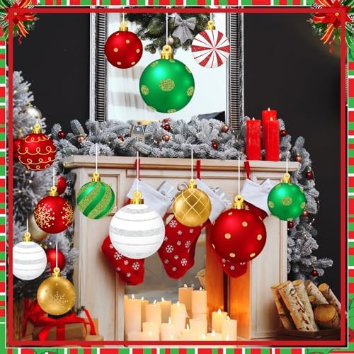 Huwena 24 Pcs Christmas Hanging Ornaments, Porch Decor, Delicate Style - Image 3