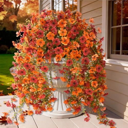 Homsunny Artificial Mums for Outdoors Hanging Flowers for Home Fall Decor by HomeD%C3%A9cor