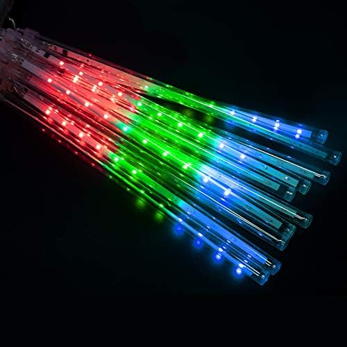 Meteor Shower Lights Outdoor, 11.8 Inches 10 Tubes 240 LED Snowfall Light, Waterproof Meteor Christmas Lights, Hanging Falling Rain Light for Tree Bushes Holiday Party Christmas Decor, Multicolored - Image 4