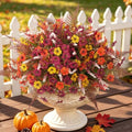 ADXORA 12 Bundles Fake Artificial Mums Fall Flowers for Outdoor Decoration by ADXORA