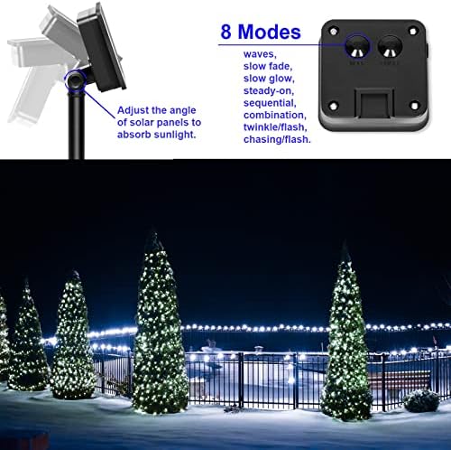 Solar Fairy String Lights, Cool White, 100Led, Outdoor Waterproof - Image 5