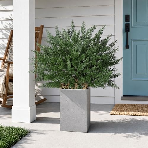 Cedar Stems Fake Plants Artificial Plants Outdoor Decor, 4 Bundles Cedar Branches Realistic Artificial Greenery for Outdoors UV Resistant Faux Plants for Front Door Porch Patio Yard Indoor Home Office - Image 3