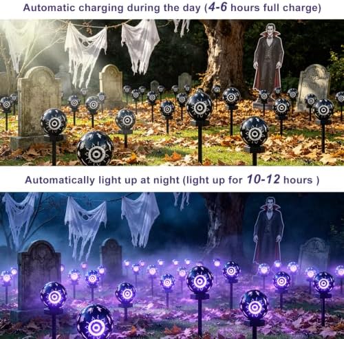 Solar Halloween Lights Outdoor(4pcs),Halloween Decorations Outdoor, IP65 Waterproof, Decor for Garden/Yard/Patio/Lawn/Pathway - Image 6