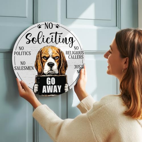 Beagle Dog Gifts No Soliciting Sign for House Front Door, Don't Knock or Ring Doorbell Sign for Dog Lover - Image 2