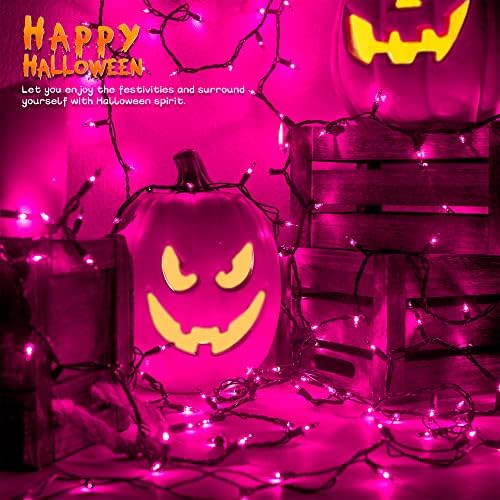 woohaha Purple Halloween Mini Lights, 2 Pack 50 Count 13FT Green Wire - Image 2