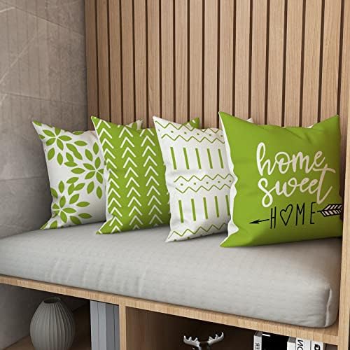 YCOLL Pillow Covers 20x20 Set of 4, Modern Sofa Throw Pillow Cover, Decorative Outdoor Linen Fabric Pillow Case for Couch Bed Car, Sage Green - Image 7