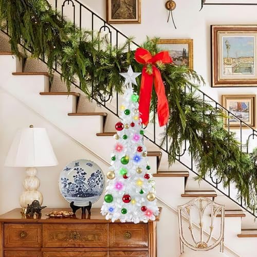 N&T NIETING Pop Up Christmas Tree with Lights & Ornaments, 3FT, White - Image 5