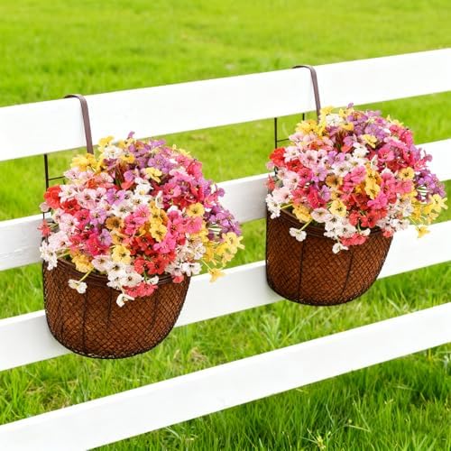 24 Bundles Artificial Flowers for Outdoor Faux Plants for Spring Summer Decoration, UV Resistant Realistic Silk Plastic Fake Flowers Garden Porch Patio Balcony Yard Front Home Decor - Image 6