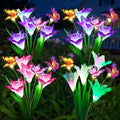KOOPER Solar Lights Outdoor Garden Decor 4 Pack, 16 Lily Flowers and 12 Swaying Butterflies, IP65 Waterproof 7 Color Changing Solar Flower Lights for Yard Patio Pathway, Gifts for Mom Women Grandma by KOOPER