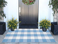 BUAGETUP Front Porch Rug 24"x51"Light Blue and White Washable Outdoor Rug by BUAGETUP