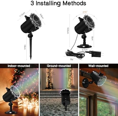 Christmas Decoration,MOSSNDAR Christmas Projector Light Outdoor,64 HD Patterns Holiday Projector Light with Remote Control,Waterproof Landscape Lamp Projector for Garden Patio Party New Year Xmas Gift - Image 5
