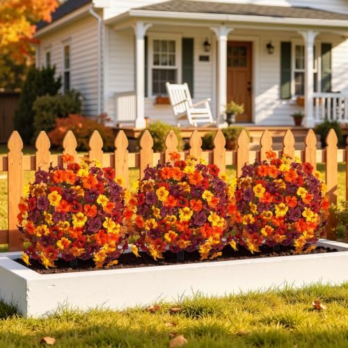 SHareconn 2Pcs Artificial Fall Flowers for Outdoors UV Resistant Decoration - Image 6