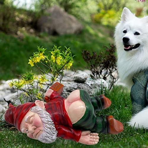MINICAR Funny Drunk Garden Gnome Statue Outdoor Yard Lawn Patio Decoration - Image 7
