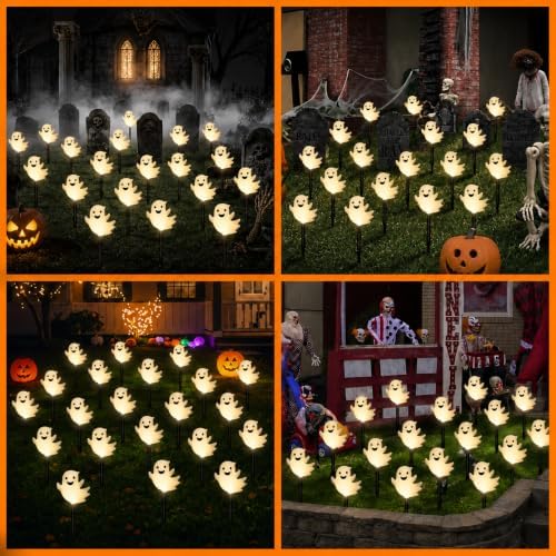 20 Pack Solar Halloween Ghost Pathway Lights, 3D Solar Lights - Image 6
