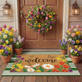 Tinideya 2 23.6 X 35.4 Inches Spring Flowers Green and White by Tinideya