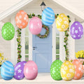 18 Pieces 12 Inch Inflatable Easter Eggs Easter Outdoor Yard Decoration Large Inflatable Hanging Eggs Ornaments Giant PVC Kids Toys for Garden Lawn Party Decor by Chitidr