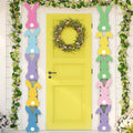 Yaomiao 10 Pcs Easter Porch Banner Pastel Bunny Rabbit Party Front Door Sign Wall Hanging Spring Decorations and Supplies for Home Office Farmhouse Holiday Decor by Yaomiao