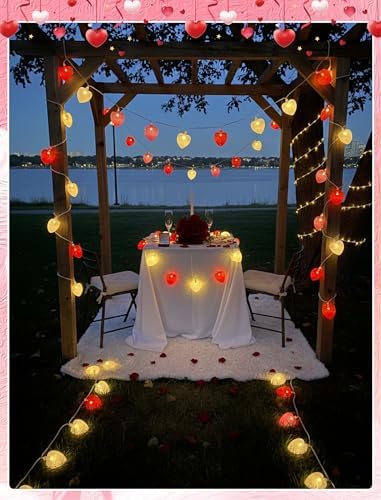 8.5ft Valentine’s Day Heart String Lights Plug in, Valentines Decoration - Image 7