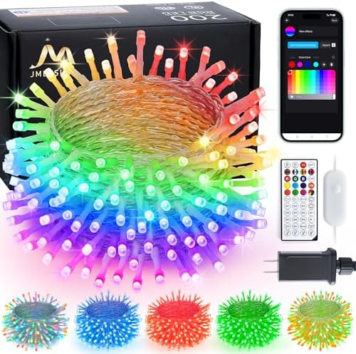 JMEXSUSS 200 LED RGB String Lights Outdoor Indoor, 66Ft Classromm Lights by JMEXSUSS