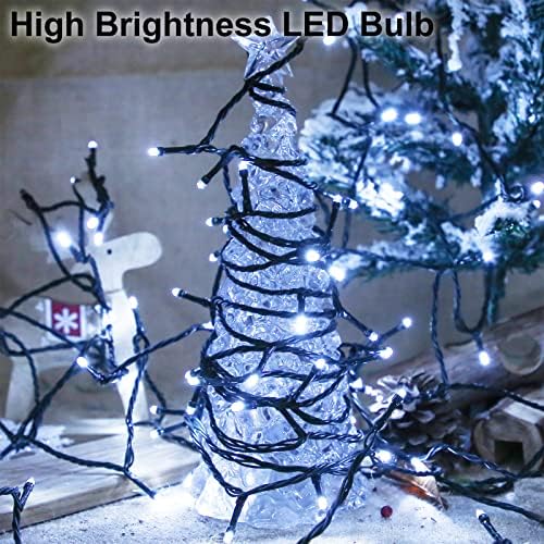 Solar Christmas String Lights, Cool White 200Led Outdoor Waterproof - Image 3