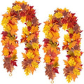 Fall Maple Leaf Garland, Yellow, 2PCS, 11.8FT by KVCSYAW