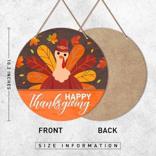 Happy Thanksgiving Door Sign, Thanksgiving Turkey Decorations for Home Office Front Door Porch Kitchen Farmhouse Fall Autumn Hanging Sign Wall Decor - Image 2