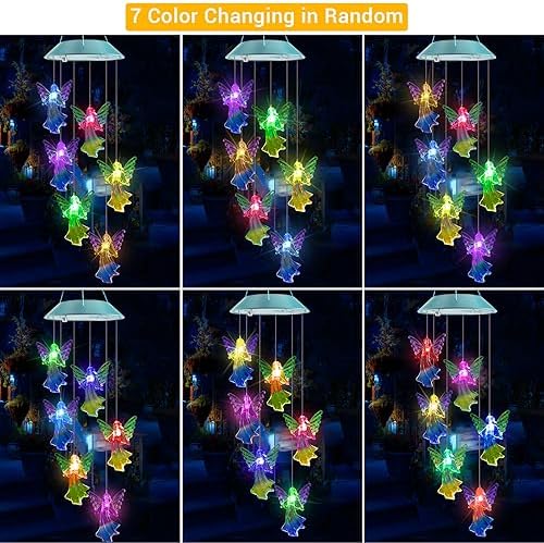 Toodour Solar Wind Chimes, Color Changing Angel Wind Chimes - Image 3