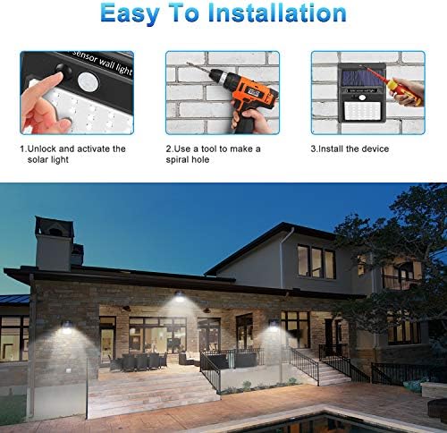 SEZAC Solar Lights Outdoor [10 Pack /3 Working Mode], Solar Security Lights Solar Motion Sensor Lights Wireless IP 65 Waterproof Outdoor Lights for Garden Fence Patio Garage (42LED) - Image 7