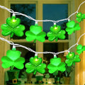 20LED St Patrick's Day Decor Green String Lights, 12Ft Green Shamrock Lights Outdoor Waterproof with 20 LED Lucky Fairy Lights for Home Door Fireplace Windows Fence St. Patrick's Day Party Decorations by PASUTO
