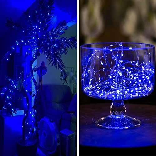 4 Pack Fairy Lights Battery Operated with Timer Christmas Fairy Light Blue - Image 6