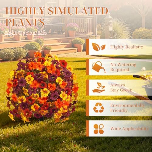 SHareconn 2Pcs Artificial Fall Flowers for Outdoors UV Resistant Decoration - Image 3
