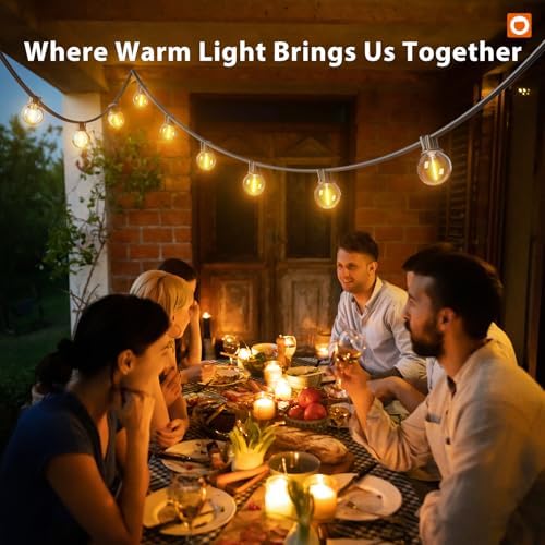 addlon Outdoor String Lights 100FT G40 with APP 54 LED Shatterproof Bulb - Image 6