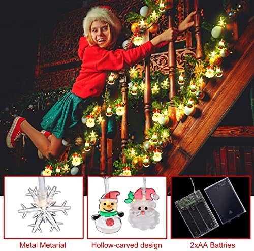 Zhanmai 2 Pcs Christmas Snowman Snowflake String Lights 10ft 20 LED - Image 6