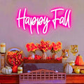 Happy Fall Neon Sign Neon Sign for Fall Decor, 1Pc Hanging Chain,16x8In by HFHungkeong