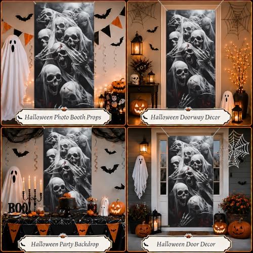 Halloween Door Cover, Fabric Front Door Porch Sign for Halloween Party - Image 5