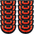 Newwiee 12 Pcs 3 x 1.5 ft Halloween Flag Bunting Half Fan Hanging Pleated Flag Banner with 3 Grommets for Halloween Indoor Outdoor House Party Holiday Yard Decorations Props, Black Orange by Newwiee