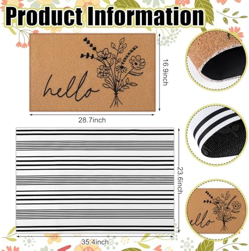 Tinideya 2 23.6 X 35.4 Inches Wildflower Black White and Brown - Image 2