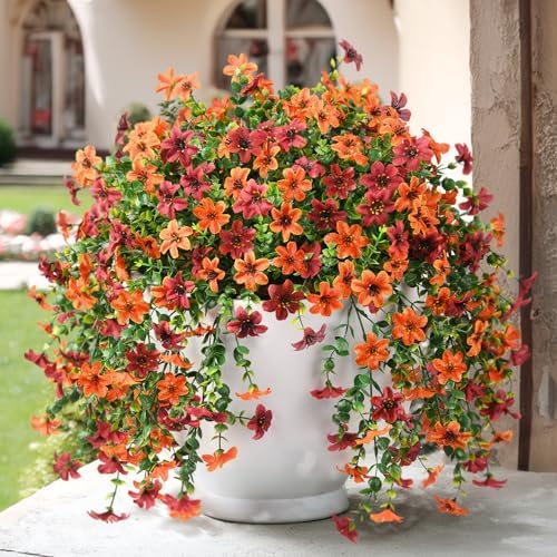 Artificial Fall Hanging Flowers Faux Mums for Outdoor Outside Decoration by HomeD%C3%A9cor
