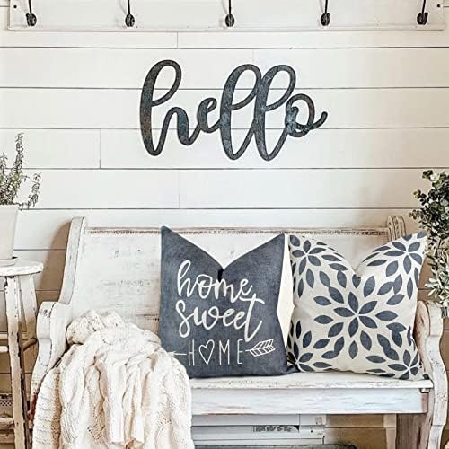 YCOLL Pillow Covers 20x20 Set of 4, Modern Sofa Throw Pillow Cover, Decorative Outdoor Linen Fabric Pillow Case for Couch Bed Car, Rustic Gray - Image 4