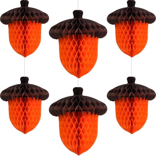 Fall Acorn Honeycomb Ball Decorations, 12in+8in by Pedel