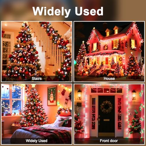 393 FT 1000 LED String Lights Outdoor Indoor, Christams String Lights Waterproof 8 Modes & Timer, Fairy Lights Plug in for Bedroom, Weeding, Patio, Party, Holiday,Christmas Decor (Red+White) - Image 6